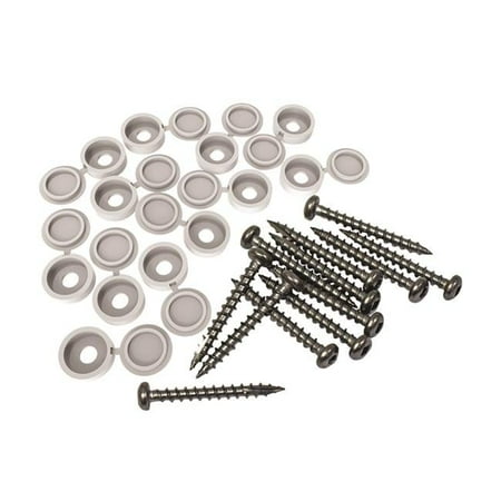 

No.2 x 1.5 in. Square Screen Panel Fastener Kit White - 12 Per Pack - Case of 12