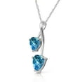 thumbnail image 2 of Galaxy Gold 14K White Gold 1.4 Carat Blue Topaz Heart Necklace - December Birthstone - Communication & Serenity - 16" to 24" - Fine Jewelry for Women, 2 of 3