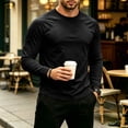 thumbnail image 2 of Fabrcox Shirt Long Sleeve Men Crew Neck Raglan Shirt Men Lightweight Breathable Sun Protection Outdoor Sports Men Workout Shirts Black XXL, 2 of 7