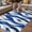 RoyalBlue, variant on Burnt Orange White Moire Outdoor Rug for Patio/Deck/Porch, Non-Slip Large Area Rug 3 x 5 Ft, Modern Abstract Art Indoor Outdoor Rugs Washable Area Rugs, Reversible Camping Rug Carpet Runner