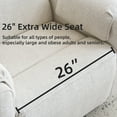 thumbnail image 5 of Oversized Power Recliner Chair, 26" Extra Wide Swivel Rocker Recliner with Adjustable Headrest, Chenille Glider Rocking Nursery Chair with Overstuffed Armrest, USB Ports, White, 5 of 9
