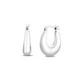 thumbnail image 2 of 925 Sterling Silver Polished Puffed Graduated Hoop Earrings With Hinged Closure Hoop Earring for Women, 2 of 2