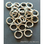 Snapeez II ULTRAPLATE Antique Silver Hard Open Jump Ring 10mm Heavy Gauge (Pk 25). Made in USA.