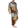 thumbnail image 2 of Lsque Surreal Desert Eye Landscape Pattern Long Sleeve Pajama Set for Men - Soft 2-Piece Sleepwear and Loungewear Set with Pockets, Comfy Nightwear-XX-Large, 2 of 7