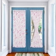 thumbnail image 2 of Pink Leaf Door Curtains for Door Window, French Sidelight Front Back Door Curtains With Tieback, Modern Botanical Foliage Plant Country Flower Kitchen Rod Pocket Drapes Panel, 54"x72", 2 of 5