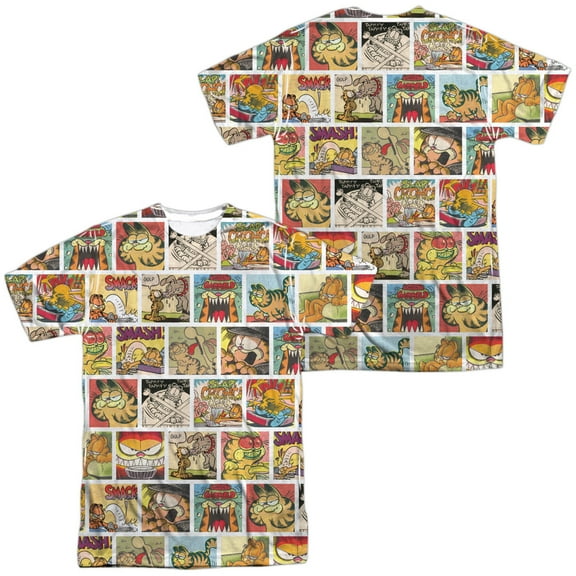 Garfield Collage Unisex Adult Sublimated Costume T Shirt (Front/Back), 2X-Large Multicolor