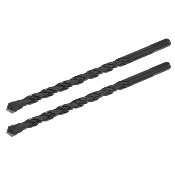 Uxcell Masonry Drill Bit Carbide Tip Spiral Rotary Tool, 12mm Cutting Dia (Black) 2 Pack