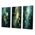 thumbnail image 3 of Designart "Tranquil Serenity Abstract in Turquoise and Gold I" Abstract Painting Wall Art Set Of 3 - Modern Gold Gallery Wall Set For Home Decor, 3 of 6