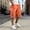 Orange, variant on WIZUTIZ Cargo Shorts for Men Big Tall Hiking Shorts Knee Length Workout Pants Plus Size Elastic Waist Short Pants Athletic