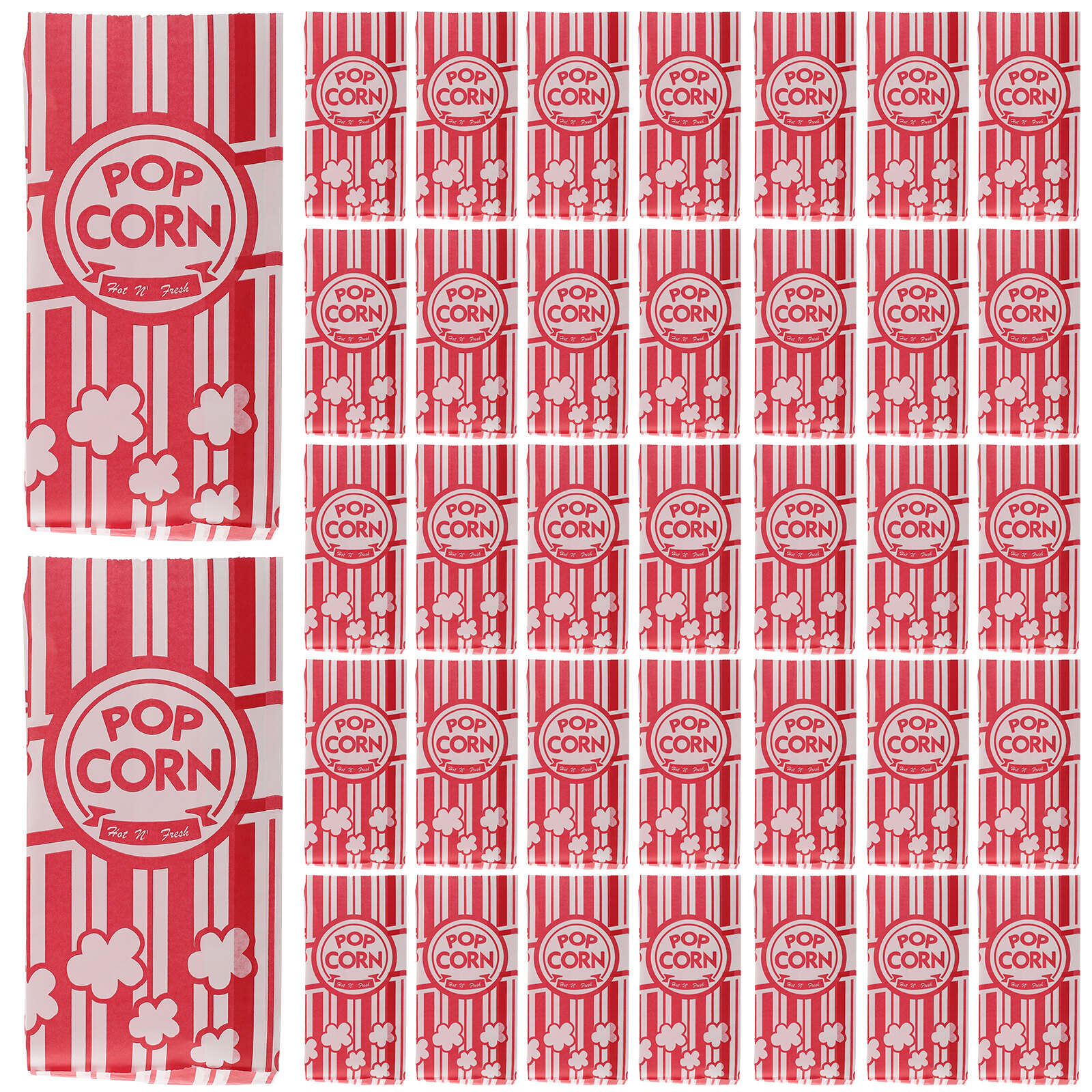100pcs Oilproof Popcorn Bags Paper Popcorn Bags Popcorn Holder Large