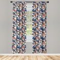 thumbnail image 3 of Ambesonne Mid Century Curtains, Colors Shapes Grid, Pair of 28"x84", Multicolor, 3 of 5