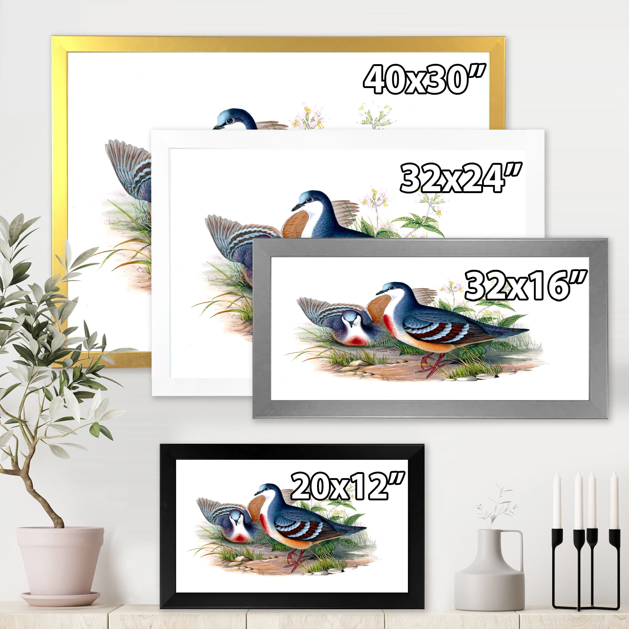 Designart 'Ancient Birds In The Wild IV' Traditional Framed Art Print