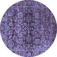 thumbnail image 1 of Ahgly Company Machine Washable Indoor Round Oriental Blue Traditional Area Rugs, 3' Round, 1 of 4