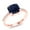 Blue||White, variant on 2.94 Ct Cushion Blue Sapphire 18K Rose Gold Plated Silver Ring