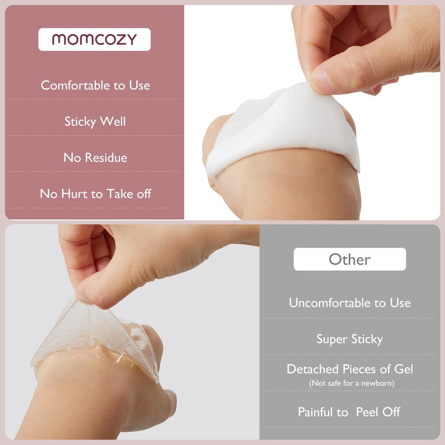 Momcozy Hydrogel Nipple Pads with Soothing Lanolin, Soothies Gel Nursing Pads Provide Instant Cooling Relief, Breastfeeding Essentials, 6 count