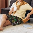 thumbnail image 5 of Balery Pineapples Men's Cotton Knit Pajama Shorts Waistband & Pockets,Short Pajama Pants-Small, 5 of 8