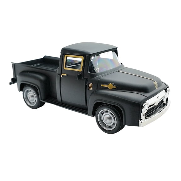 Black Vintage Pickup Truck Decor, Mini Metal Truck Tabletop Centerpiece for Farmhouse Tiered Tray, Shelf, Mantel, Kitchen, Office, Spring Home Decoration