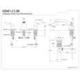 thumbnail image 2 of Kingston Brass KB968B Widespread Bathroom Faucet, Brushed Nickel, 2 of 2