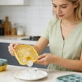 thumbnail image 5 of Ice Cube Mold with Lid, Silicone Rose Ice Cube Tray for Freezer, Easy Release Ice Trays Maker, Make 9 Ice Ball Maker Mold Flower Ice Tray Mold for ,Yellow, 5 of 8