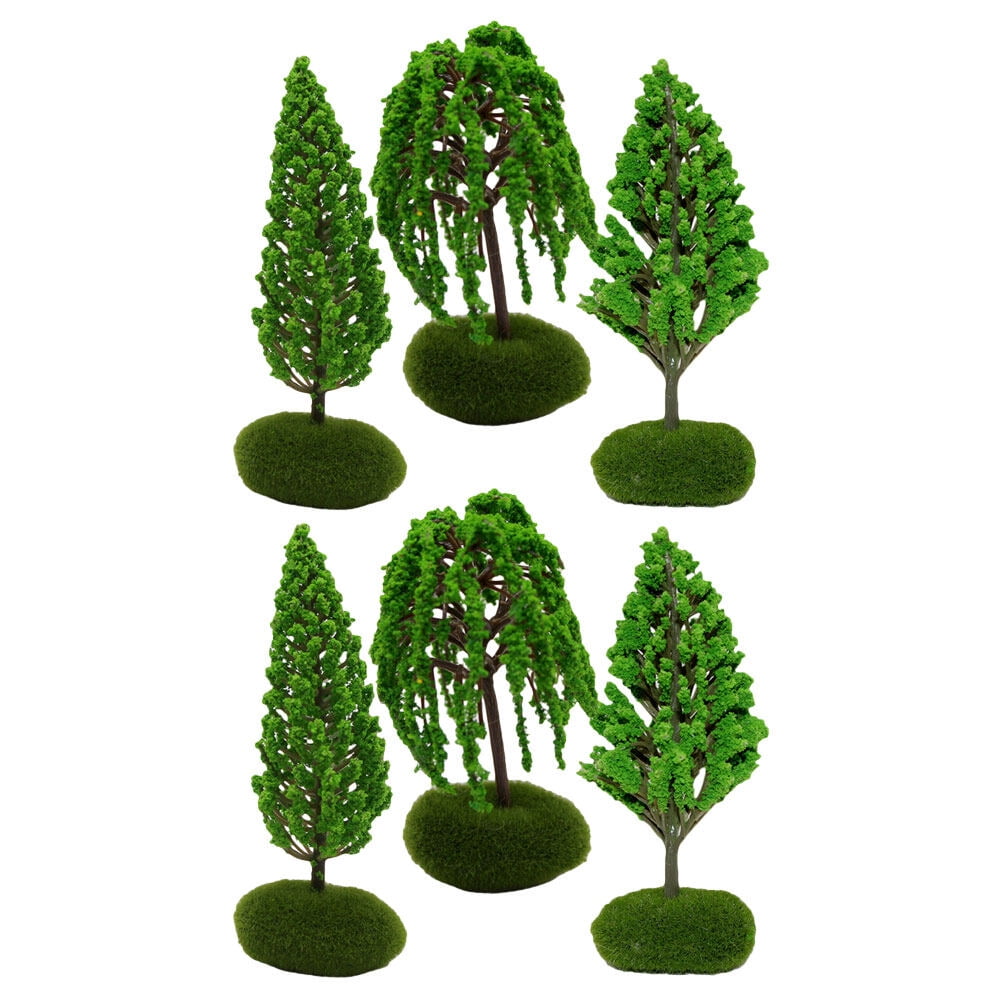 6 pcs Miniature Trees Model Trees Railroad Scenery Mini Trees Model