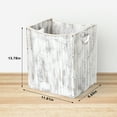 thumbnail image 2 of 5.3 Gallon Rustic Wood Trash Can Wastebasket with Handles, White-Brown, Set of 2, 2 of 8