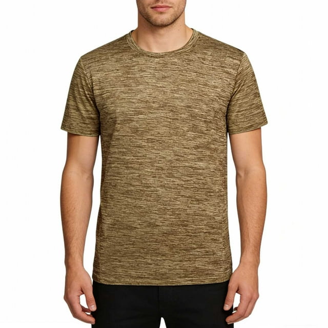 Tops para hombre, blusas y camisas de manga corta con cuello redondo para hombre, camisetas casuales holgadas deportivas transpirables de seda helada de color liso, camisetas de media manga con cuello