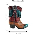 thumbnail image 2 of Urbalabs Western Cowboy Boot Vase 5.5 Inch Mini Cross Tassel Floral Pencil or Flower Vase Decorative Cowboy Boots Vases Home Office Rustic Decor Country Living Wedding Centerpiece, 2 of 7