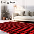thumbnail image 2 of ODIKA 2'x3' Machine Washable Non-Slip Area Rug, Festive Buffalo Grid Holiday Xmas High Traffic Rug, Red, 627549, 2 of 7