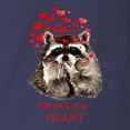 thumbnail image 3 of CafePress - Here's My Heart Cute Raccoon Blowing Kisses Quote - Long Sleeve Dark T-Shirt, 3 of 4