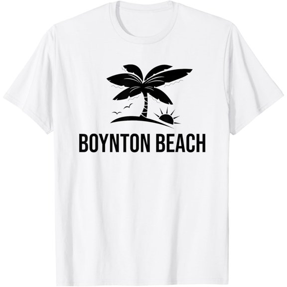 T-SHIRT Boynton Beach Palm Tree Vacation Sunset Beach Ocean T-SHIRT mens t shirt,white,women,funny,misfits,men,journey