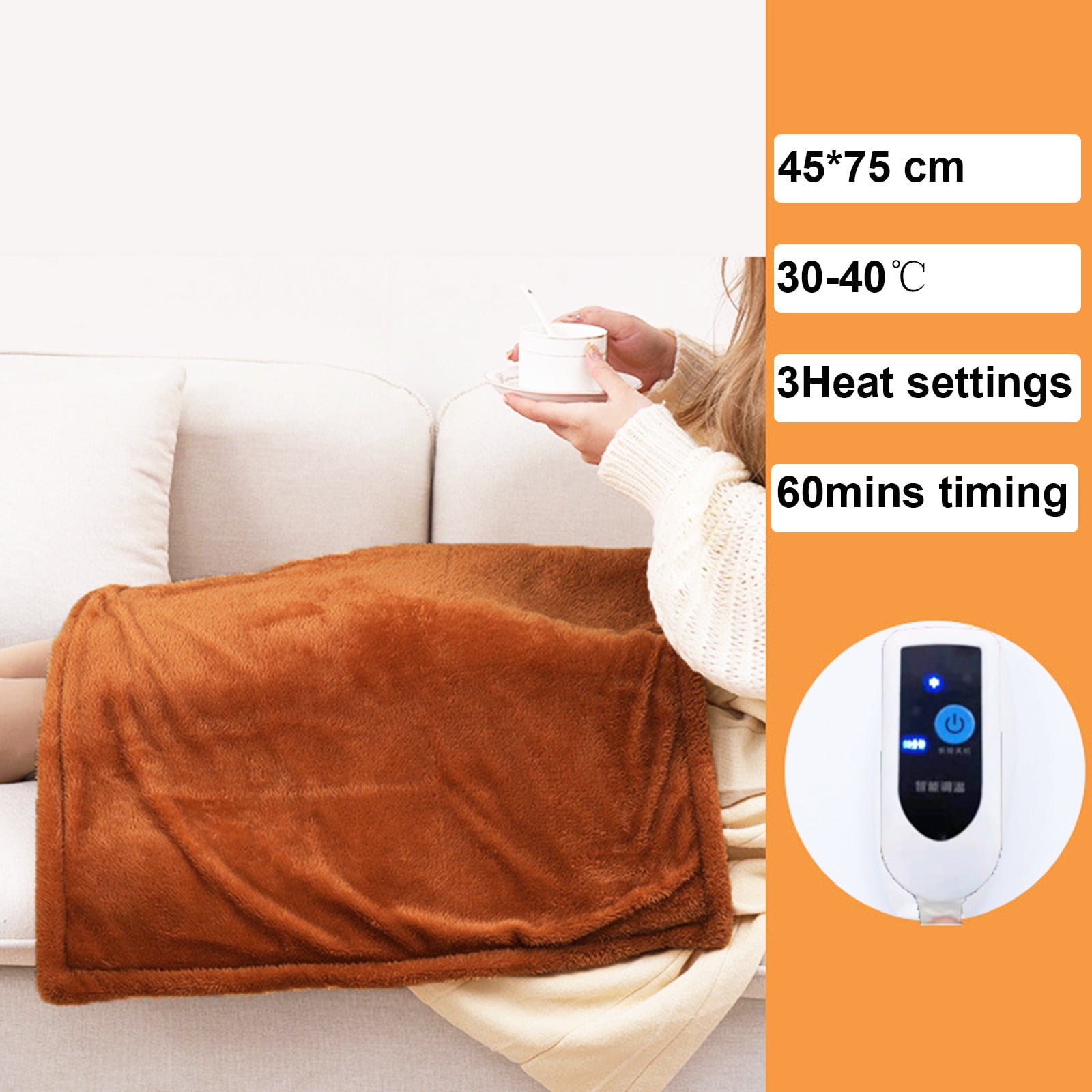 Toyfunny 45x75cm Heated Blanket Multi Function Fast Heat Electric Blanket  Heated Throw Over Warm Blanket - Walmart.com