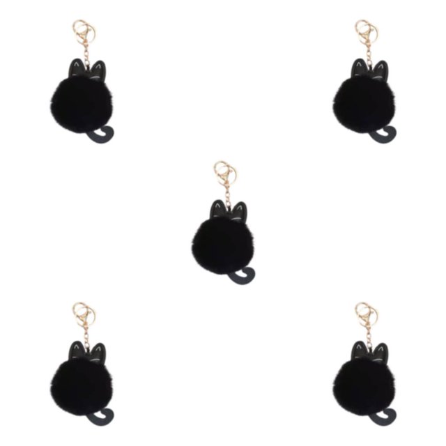 Qarigey Elegante forma de gato llavero bolsa colgante regalo para amigos lindo gato llavero colgantes regalos sin desvanecimiento NEGRO Type2 NO2