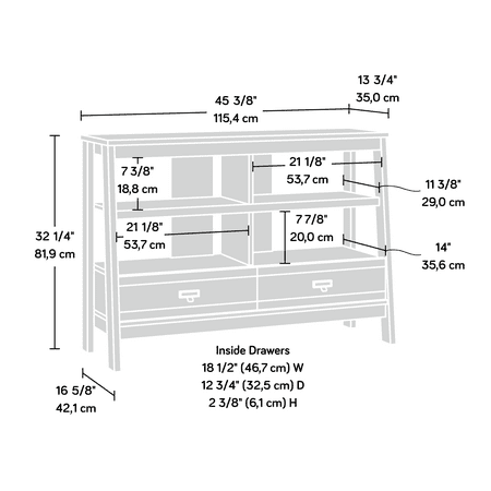 Sauder - Trestle Collection TV Cabinet for Most TVs Up to 42" - Chalked Chestnut
