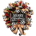 thumbnail image 1 of Buffalo Check Xmas Holiday Decor Outdoor Fall Decorations, Artificial Spruce Burlap Ribbon Garland s for Front Door (18 inch), 1 of 7