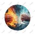 thumbnail image 3 of Two Fists Hitting Polyester Universal Spare Wheel Tire Cover Custom Tire-Covers for Trailer RV SUV Truck Camper, 3 of 5