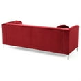 thumbnail image 3 of Pompano 83" Burgundy Tufted Velvet Loveseat with 2-Throw Pillow, 3 of 5