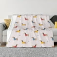 thumbnail image 1 of Fotbe Dachshund Dog Puppy Manta de Franela con Estampado, Manta Ultrasuave para Cama, Sofá, Auto, Hipoalergénica y Antibolitas-50"x40", 1 of 6