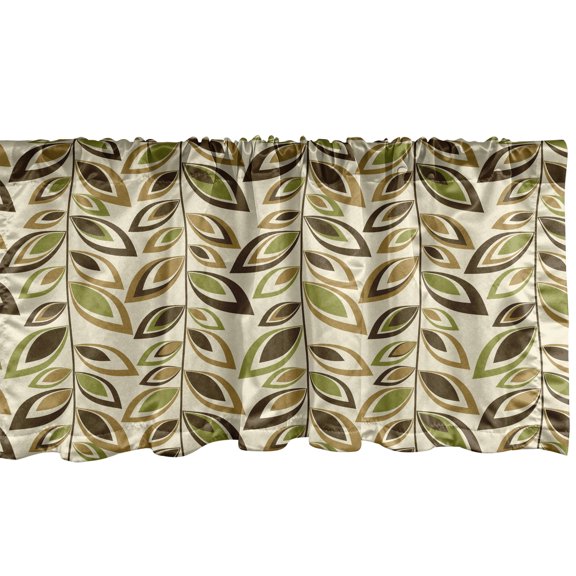 Ambesonne Leaves Window Valance, Retro Autumn Season Foliage, 54" X 18", Multicolor