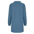 thumbnail image 6 of Dresses for Women Fashion Women Solid Color V-neck Long Sleeves Shut Up Sports Style Fall Dress Deals Blue, XL, 6 of 7