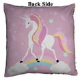 thumbnail image 2 of PKQWTM Cute Unicorn Pastel Doodle Comic Magic Animal Art Reversible Mermaid Cushion Cover Home Decor Sequin Pillow Case Size 18x18 inches, 2 of 2