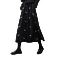 thumbnail image 3 of Women'S A-Line Fairy Patterned Elastic Waist Ruffle Layered Midi Skirt Black L, 3 of 9
