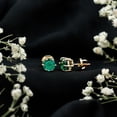 thumbnail image 6 of Rosec Jewels Created Emerald Solitaire Stud Screw Back Earrings for Women - 6 mm Round, 18K Yellow Gold, 6 of 8