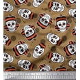 thumbnail image 1 of Soimoi Poly Georgette Fabric Brush Stroke & Skull Halloween Fabric Prints by Yard 42 Inch Wide, 1 of 1