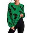 thumbnail image 2 of Long Sleeve Shirts for Women Sweaters Fall Outfits Color Block Winter Clothing Dressy Casual Soft Green XL, 2 of 10
