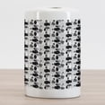 thumbnail image 2 of Black and White Ceramic Toothbrush Holder, Tropical Leaf Silhouettes Palm Tree Monstera and Fern Plant Foliage, Decorative Versatile Countertop for Bathroom, 4.5" X 2.7", Black and White, 2 of 4