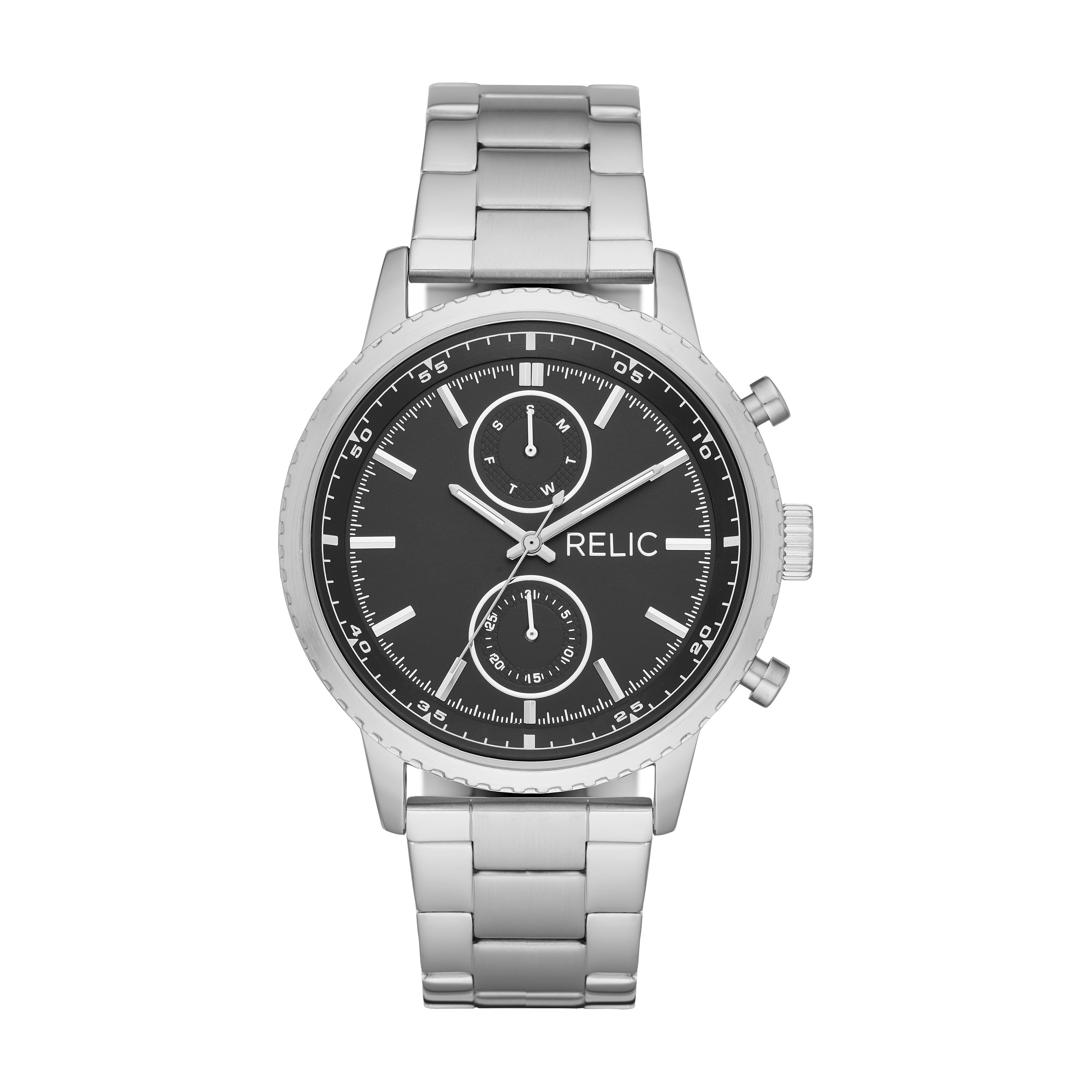 Relic - Relic by Fossil Men's Zachary Silver-Tone Stainless Steel Watch ...