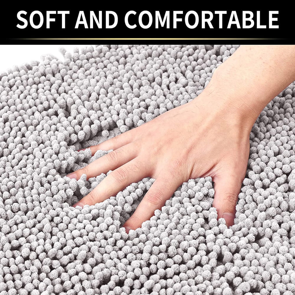 Indoor Door Mat Entryway Rug Traps Mud and Dirt, Super Absorbent Doormats for Shoes Dog Paws, Non Slip Welcome Floor Mats for Home Front Back Door, Patio, Garage, Entrance, 20x32, Gray