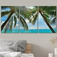 thumbnail image 3 of wall26 Canvas Print Wall Art Set Palm Trees &amp; Boat on Blue Beach Nature Wilderness Photography Realism Rustic Scenic Relax/Calm Multicolor for Living Room, Bedroom, Office - 16"x24"x3 P, 3 of 7