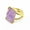 Amethyst, variant on 1X Rectangle Faceted Crystal Ring Chakra Gemstone Quartz Jewerly Gift Adjustable