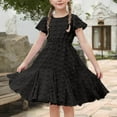 thumbnail image 5 of ZACPNCV Girl's Summer Dresses Smocked Flutter Sleeve A Line Sundresses Swing Mini Casual Party Dresses Black 14-15 Years, 5 of 9